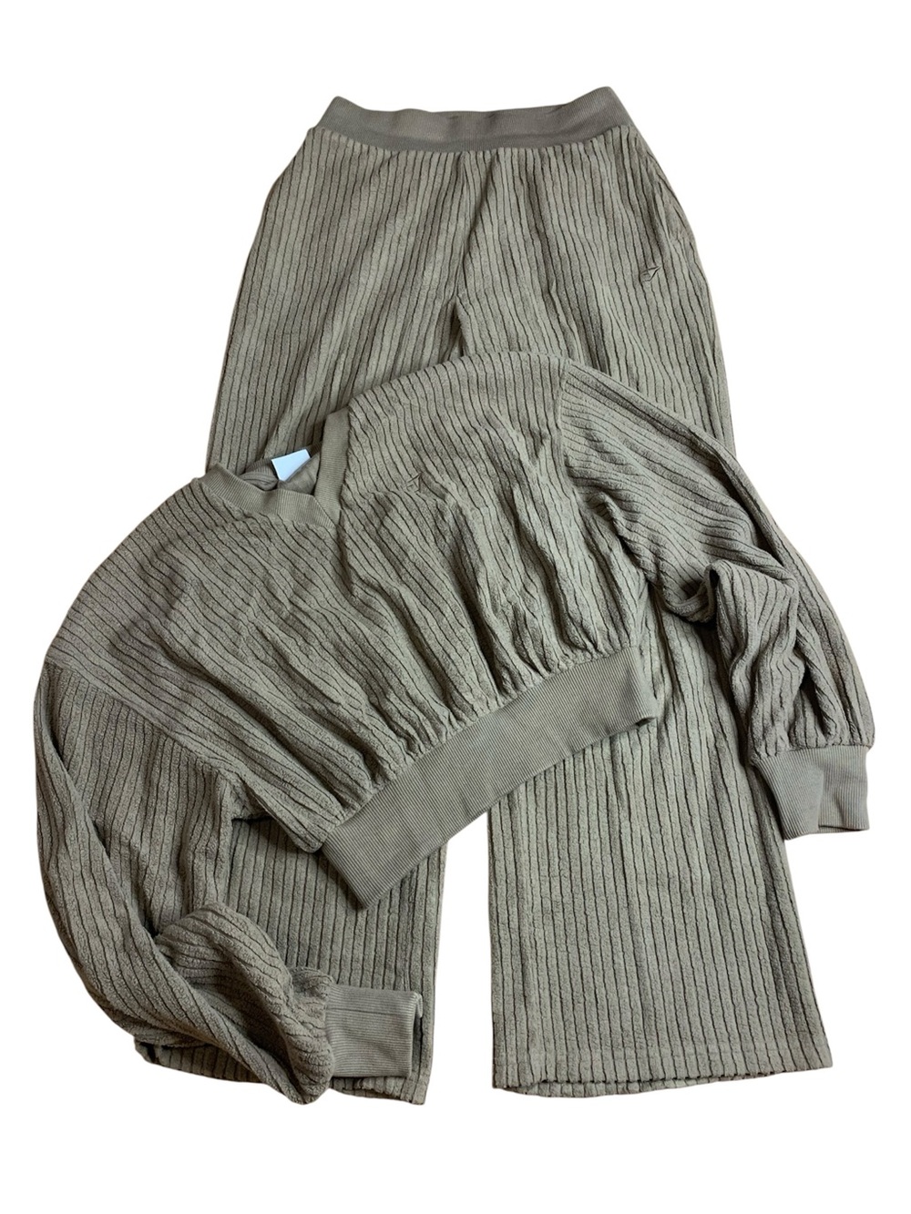 Gymshark Olive Ribbed Lounge Set - Size Medium